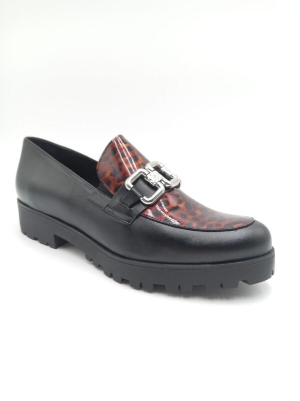 Mocassins cuir noir femme Rosewood Melissa léopard – Pointure 41