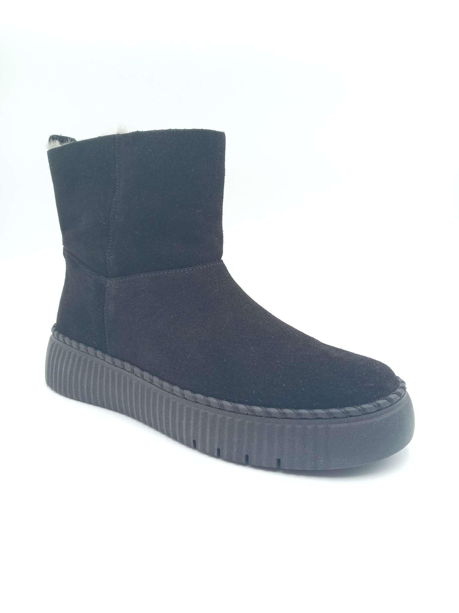 Bottines Gabor cuir noir fourrées femme