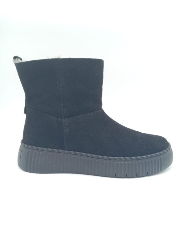 Bottines cuir noir fourrées femme Gabor pointure 39 profil