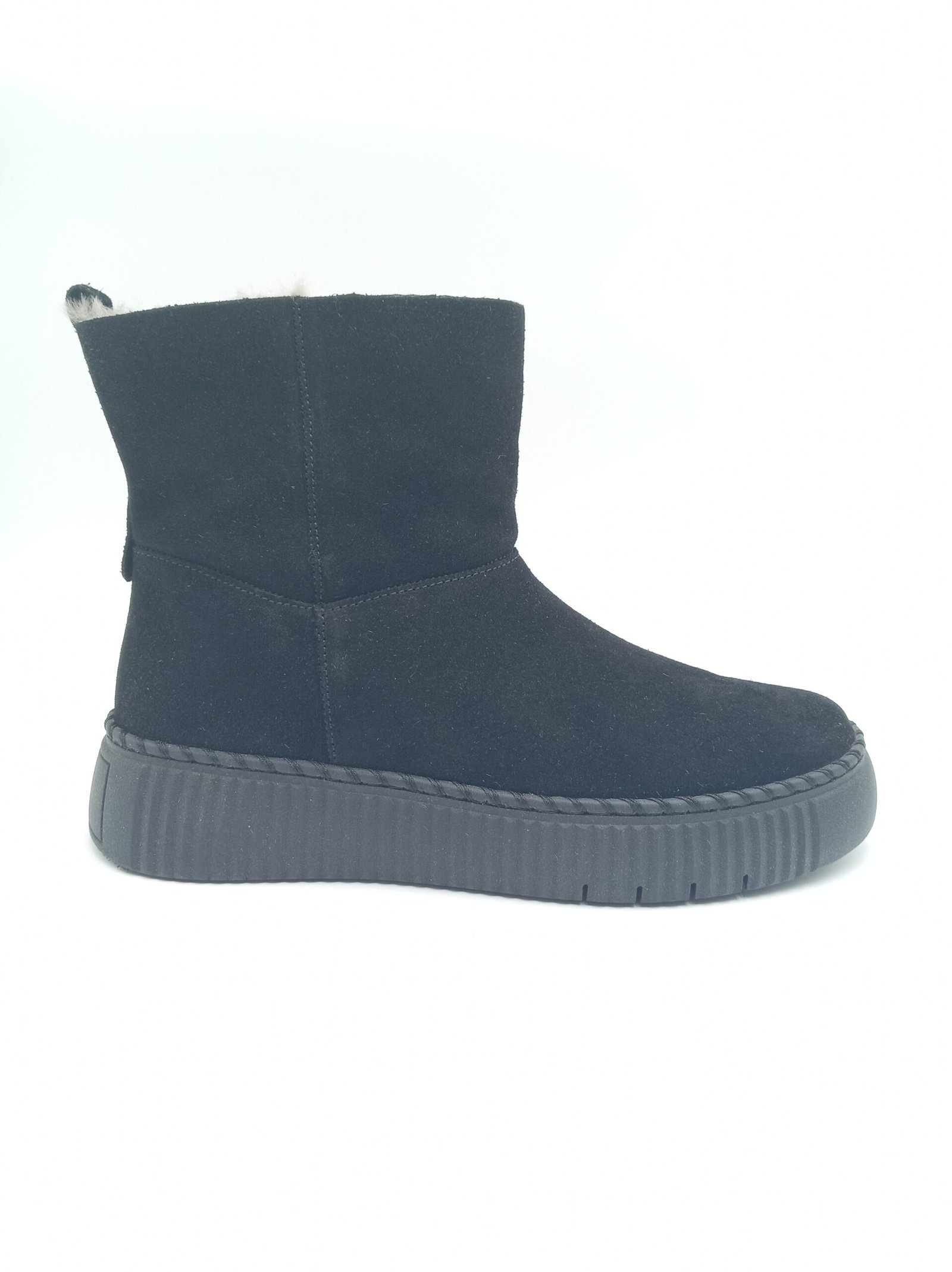 Bottines cuir noir fourrées femme Gabor pointure 39 profil