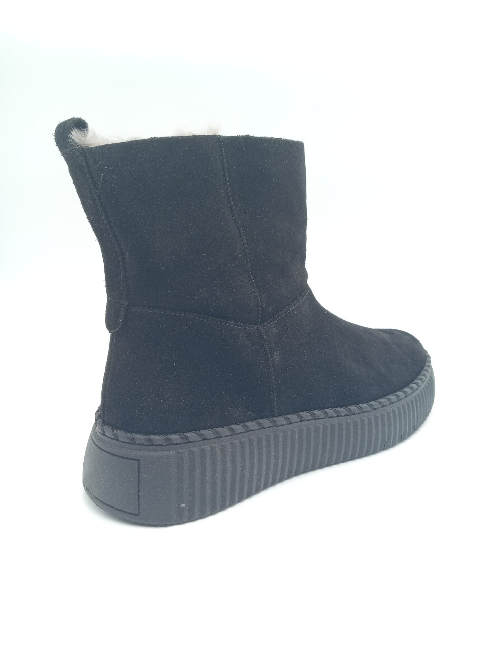 Bottines cuir noir fourrées femme Gabor pointure 39 arrière droit