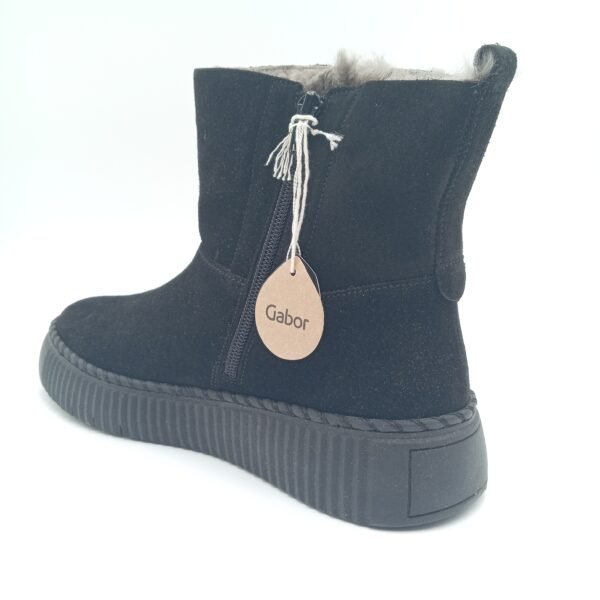 Bottines cuir noir fourrées femme Gabor pointure 39 arrière gauche