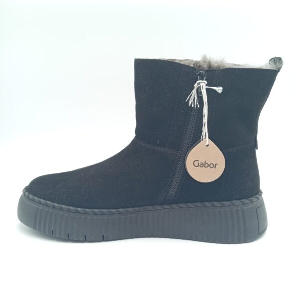 Bottines cuir noir fourrées femme Gabor pointure 39 profil opposé