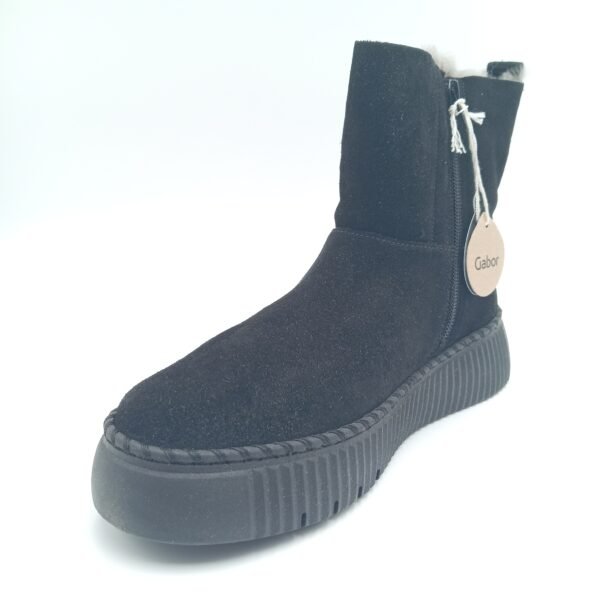 Bottines cuir noir fourrées femme Gabor pointure 39 avant gauche