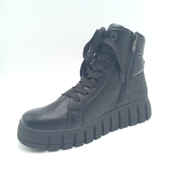 Bottines noires fourrées femme Tom Tailor pointure 39 avant gauche