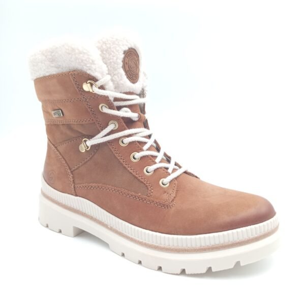 Bottines Remonte cuir camel fourrées femme
