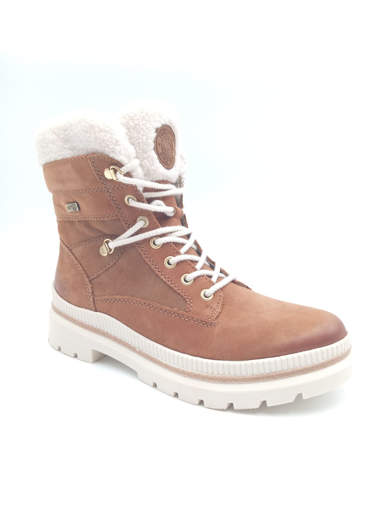 Bottines Remonte cuir camel fourrées femme