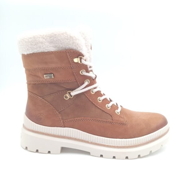 Bottines cuir camel fourrées femme Remonte pointure 39 profil