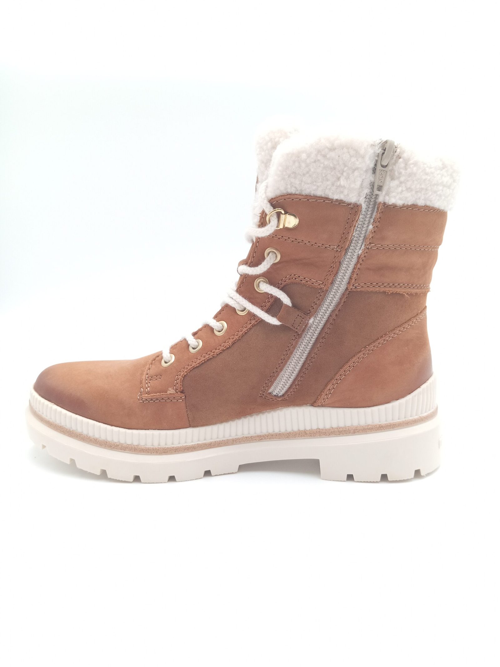 Bottines cuir camel fourrées femme Remonte pointure 39 profil opposé