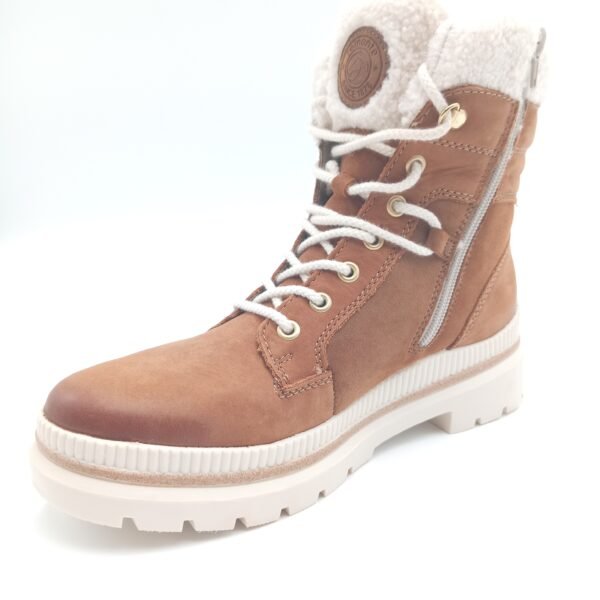 Bottines cuir camel fourrées femme Remonte pointure 39 avant gauche
