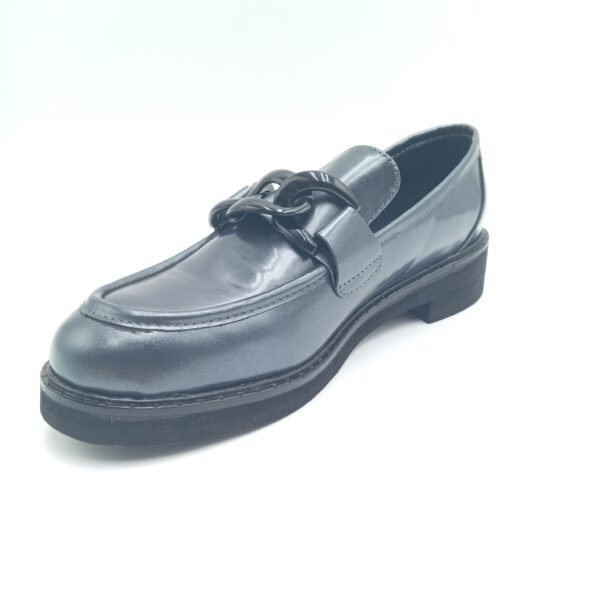 Mocassins cuir anthracite femme Adige A Gino V1 Polido pointure 38 avant gauche