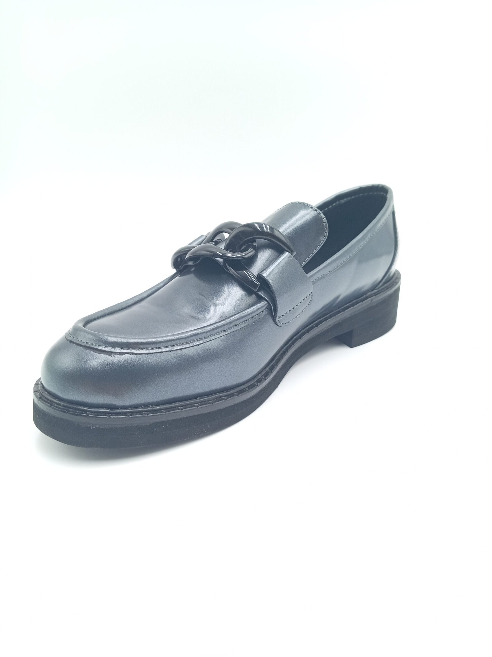 Mocassins cuir anthracite femme Adige A Gino V1 Polido pointure 38 avant gauche