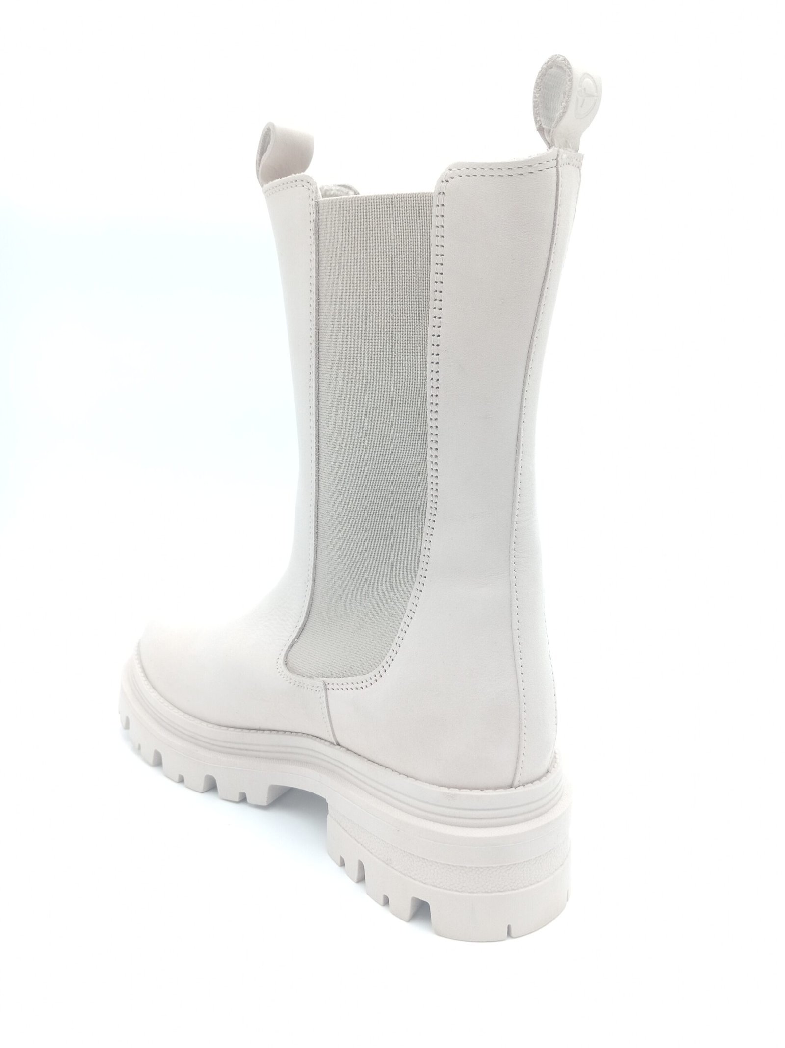 Bottines nubuck beige femme Tamaris pointure 40 arrière gauche