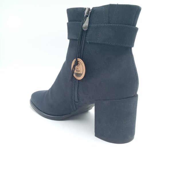 Bottines noires à talon femme Marco Tozzi pointures 38 et 40 arrière gauche
