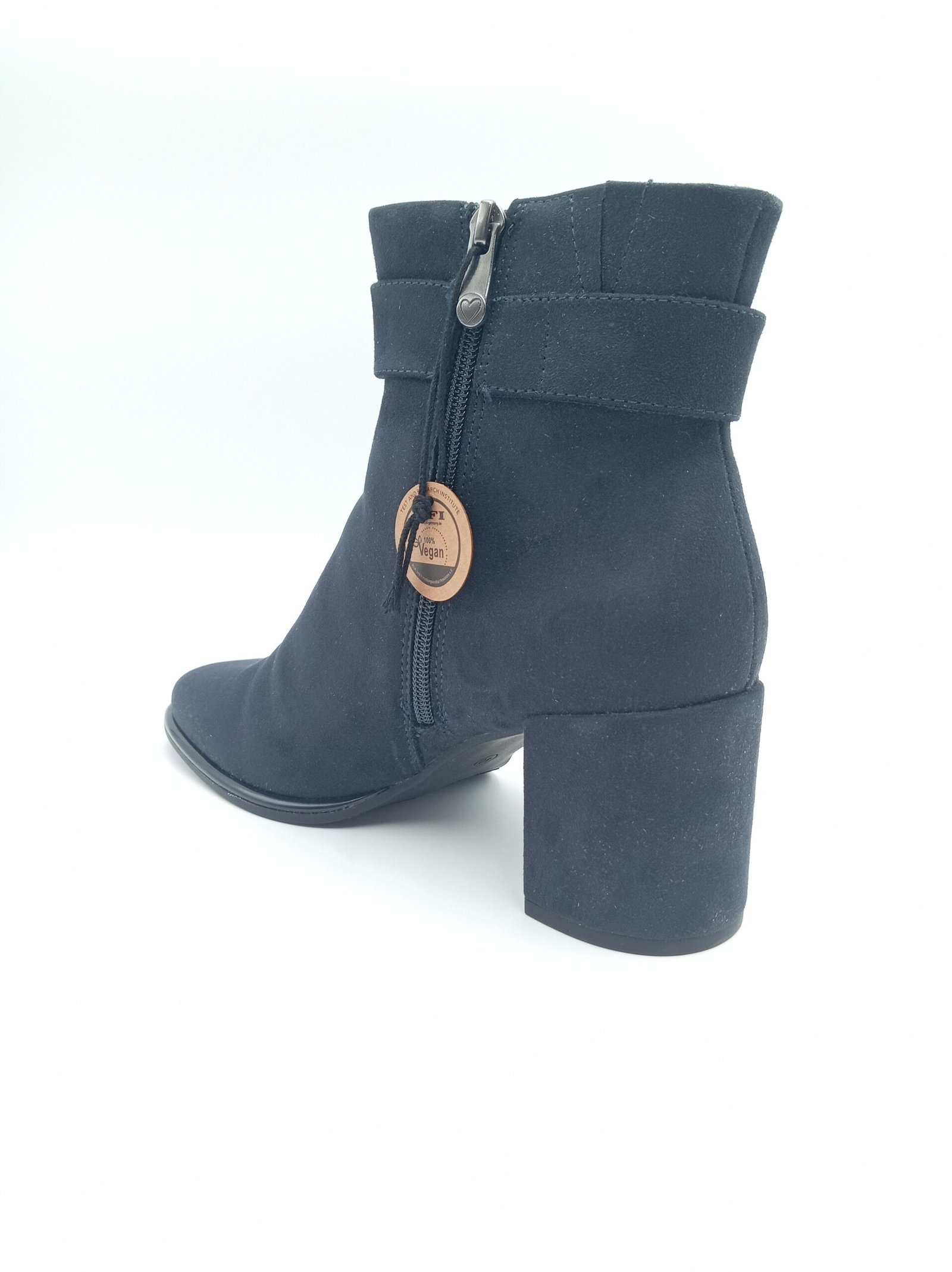 Bottines noires à talon femme Marco Tozzi pointures 38 et 40 arrière gauche