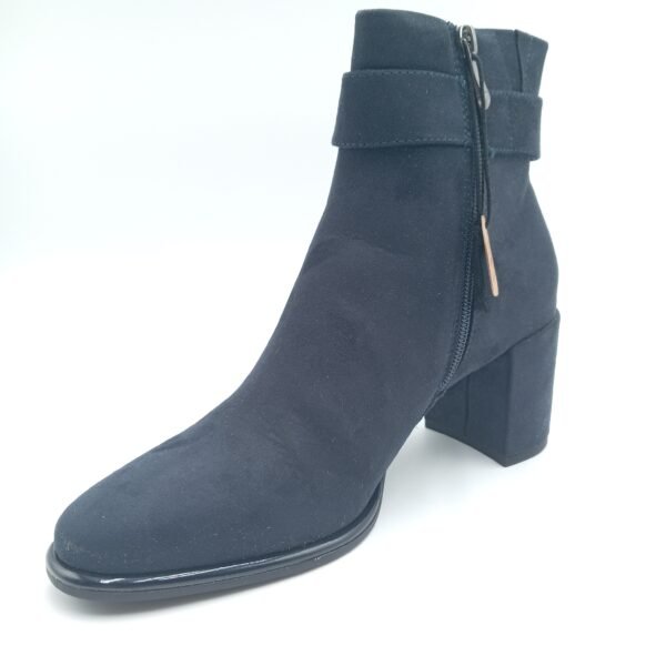 Bottines noires à talon femme Marco Tozzi pointures 38 et 40 avant gauche