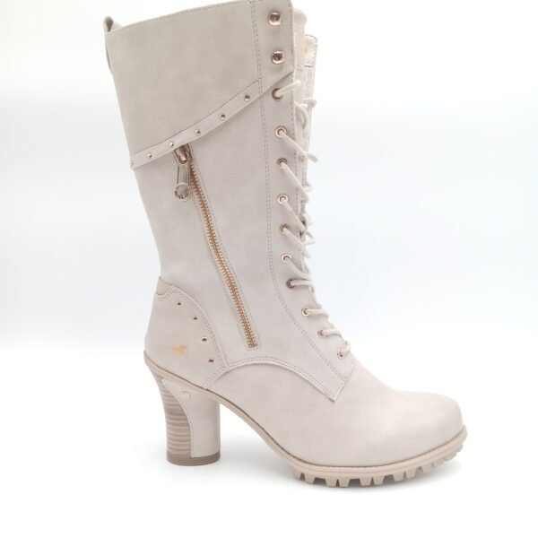 Bottes beige fourrées femme Mustang pointure 40 profil