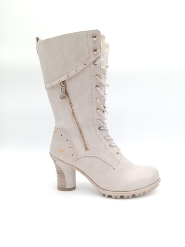 Bottes beige fourrées femme Mustang pointure 40 profil