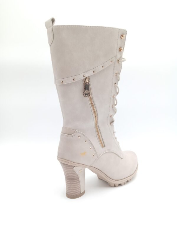 Bottes beige fourrées femme Mustang pointure 40 arriere gauche
