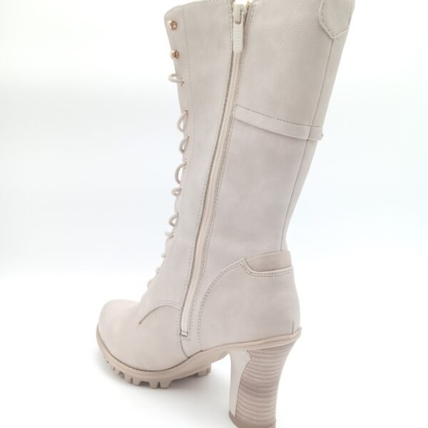 Bottes beige fourrées femme Mustang pointure 40 arriere gauche