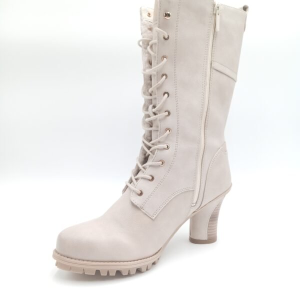 Bottes beige fourrées femme Mustang pointure 40 avant gauche
