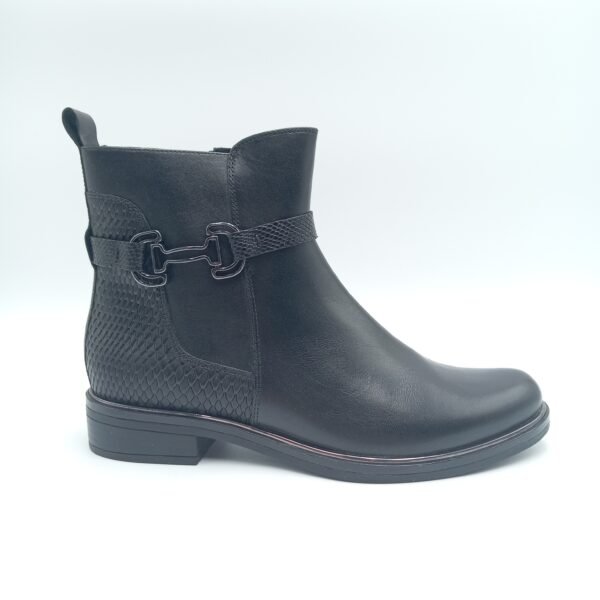 Bottines cuir noir femme Caprice Kania pointure 39 profil