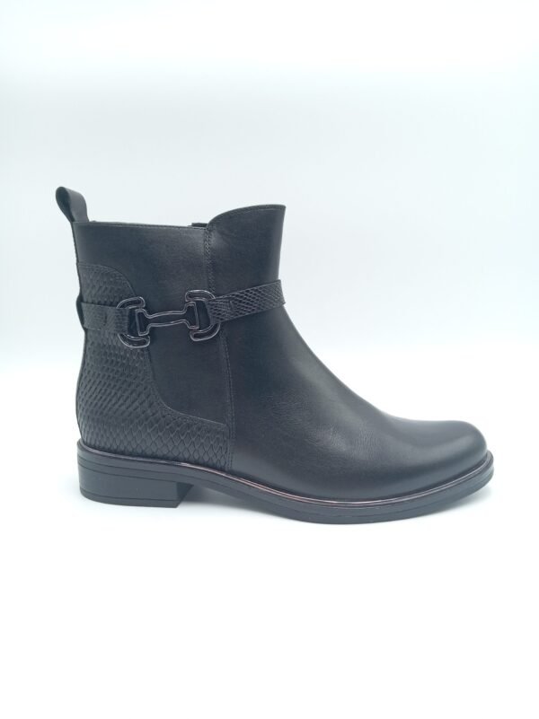 Bottines cuir noir femme Caprice Kania pointure 39 profil