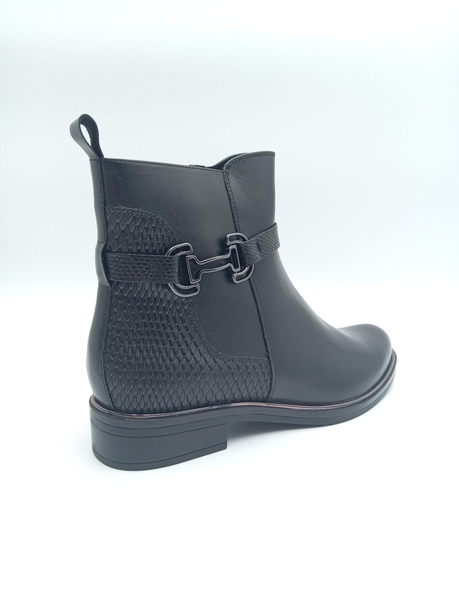 Bottines cuir noir femme Caprice Kania pointure 39 arriere droit