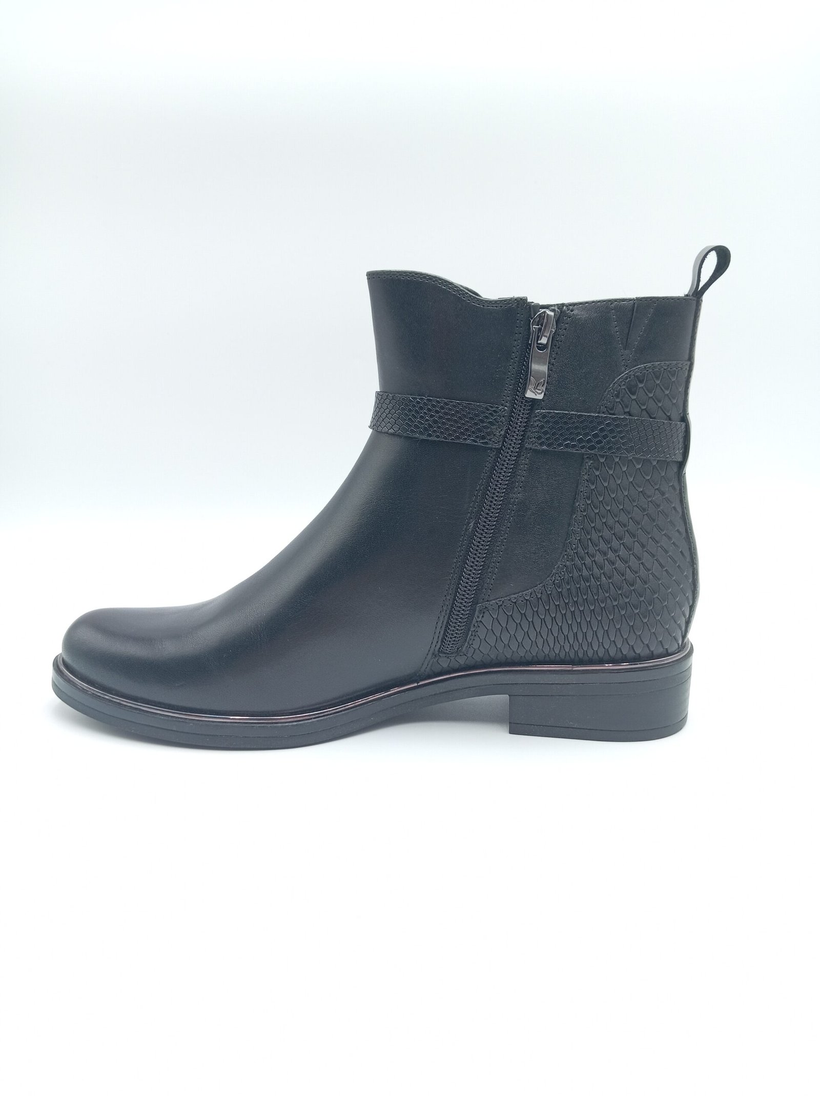 Bottines cuir noir femme Caprice Kania pointure 39 profil oppose
