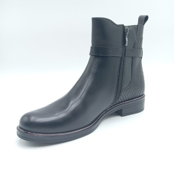 Bottines cuir noir femme Caprice Kania pointure 39 avant gauche