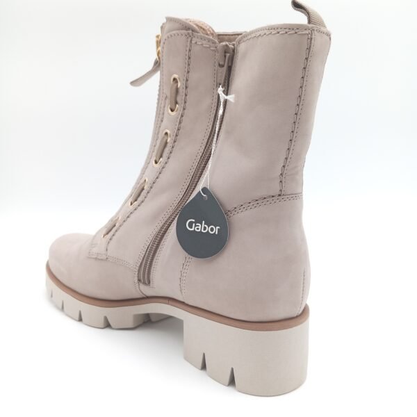 Bottines nubuck beige femme Gabor Combat pointure 40 arriere gauche