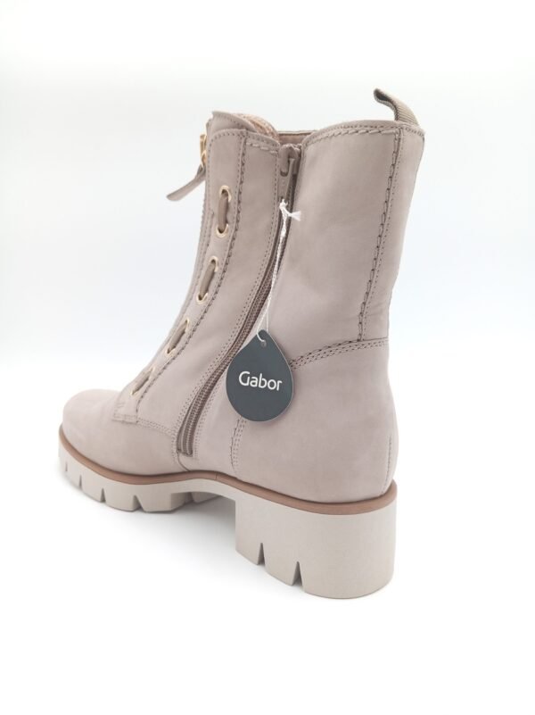 Bottines nubuck beige femme Gabor Combat pointure 40 arriere gauche