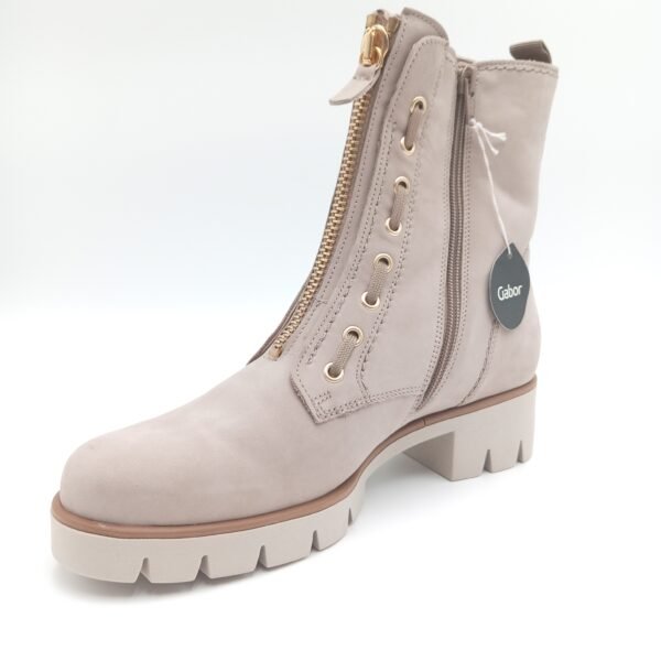 Bottines nubuck beige femme Gabor Combat pointure 40 avant gauche