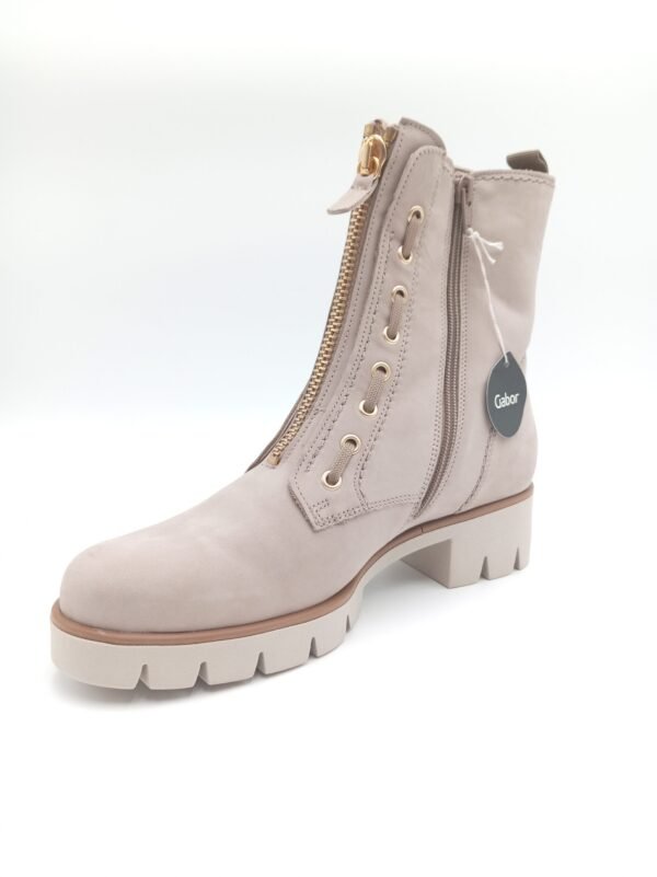 Bottines nubuck beige femme Gabor Combat pointure 40 avant gauche