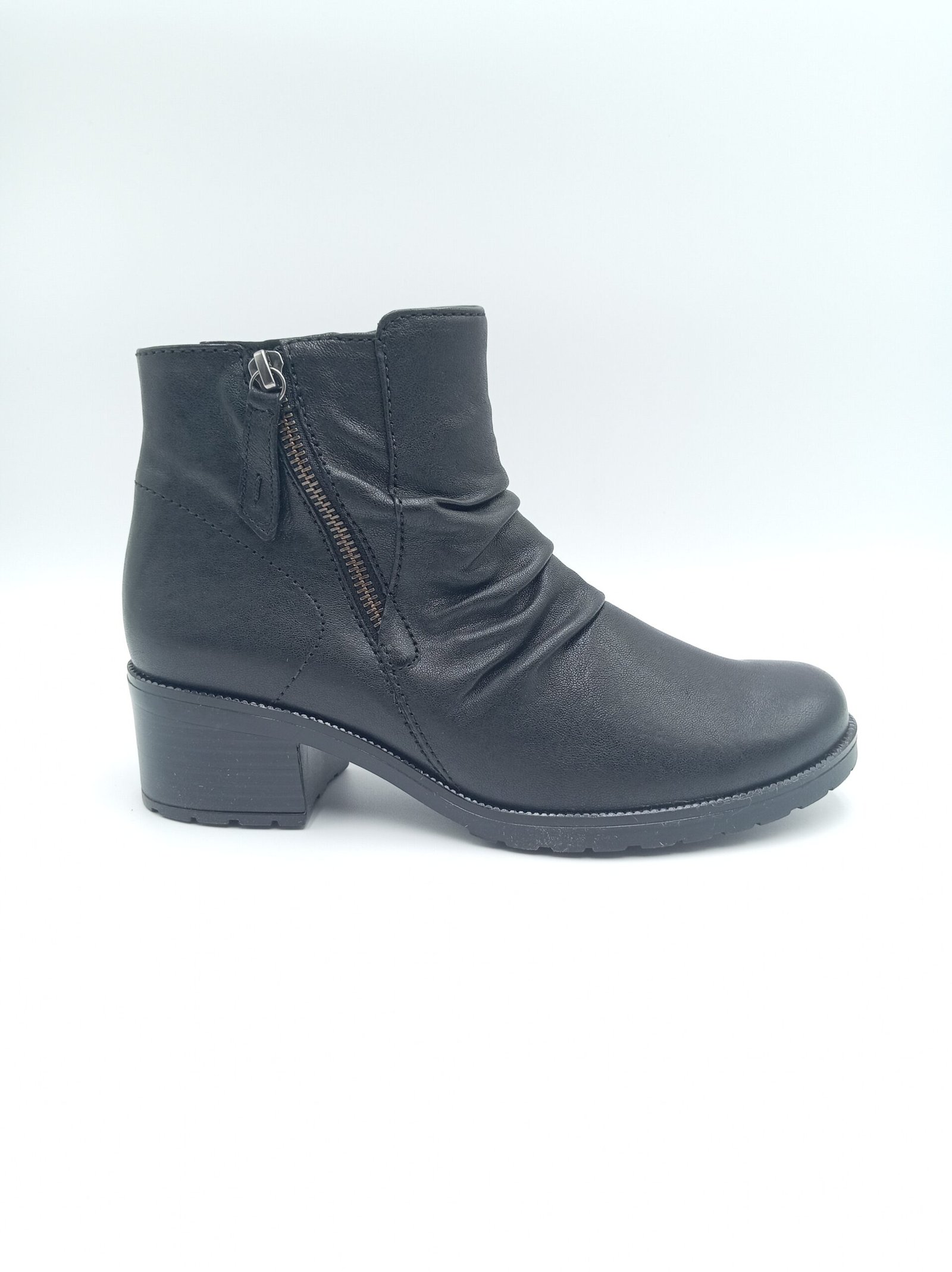 Bottines cuir noir femme Gabor New Jersey pointures 38 et 39 profil