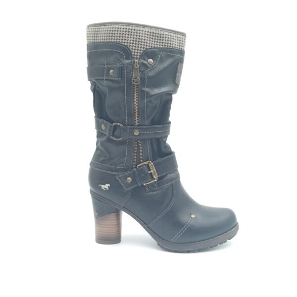 Bottes noires fourrées femme Mustang Palma pointure 39 profil