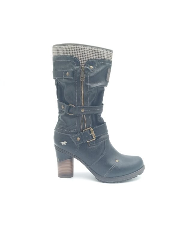 Bottes noires fourrées femme Mustang Palma pointure 39 profil