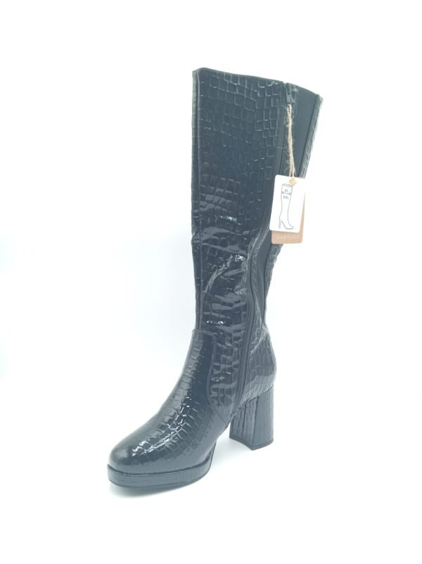 Bottes mollet large noires femme Gabylou Melissa pointure 39 2XL avant gauche