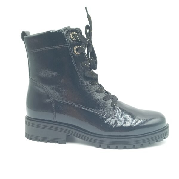 Bottines cuir verni noir femme Gabor pointure 38 profil