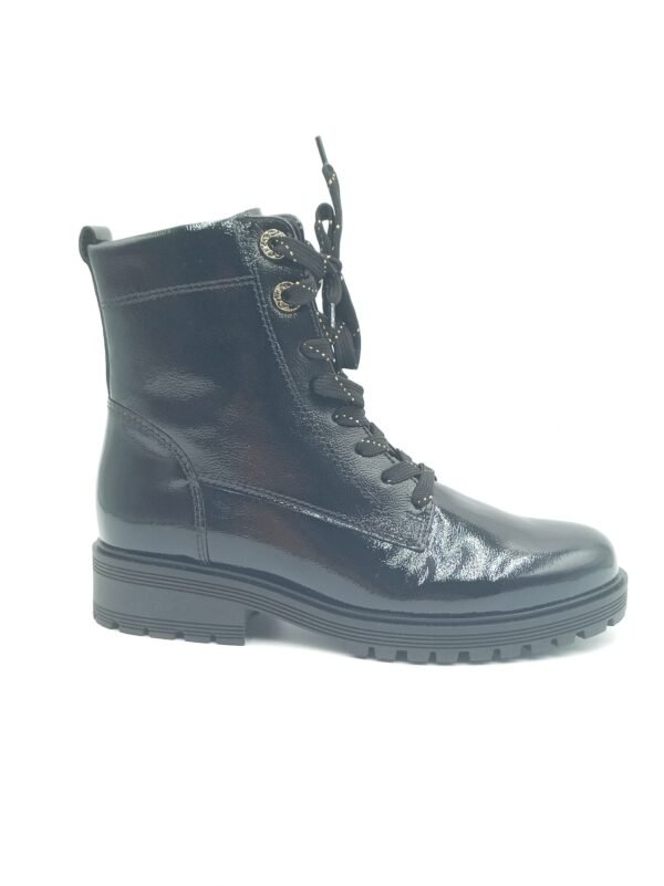 Bottines cuir verni noir femme Gabor pointure 38 profil