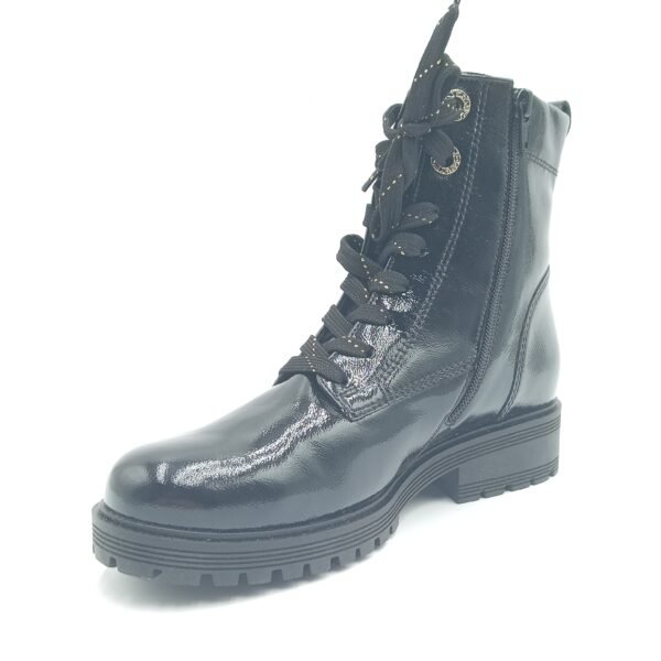 Bottines cuir verni noir femme Gabor pointure 38 avant gauche