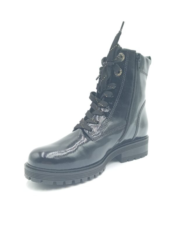 Bottines cuir verni noir femme Gabor pointure 38 avant gauche