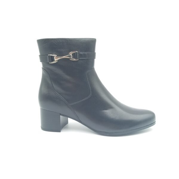 Bottines cuir noir femme Caprice pointure 39 profil