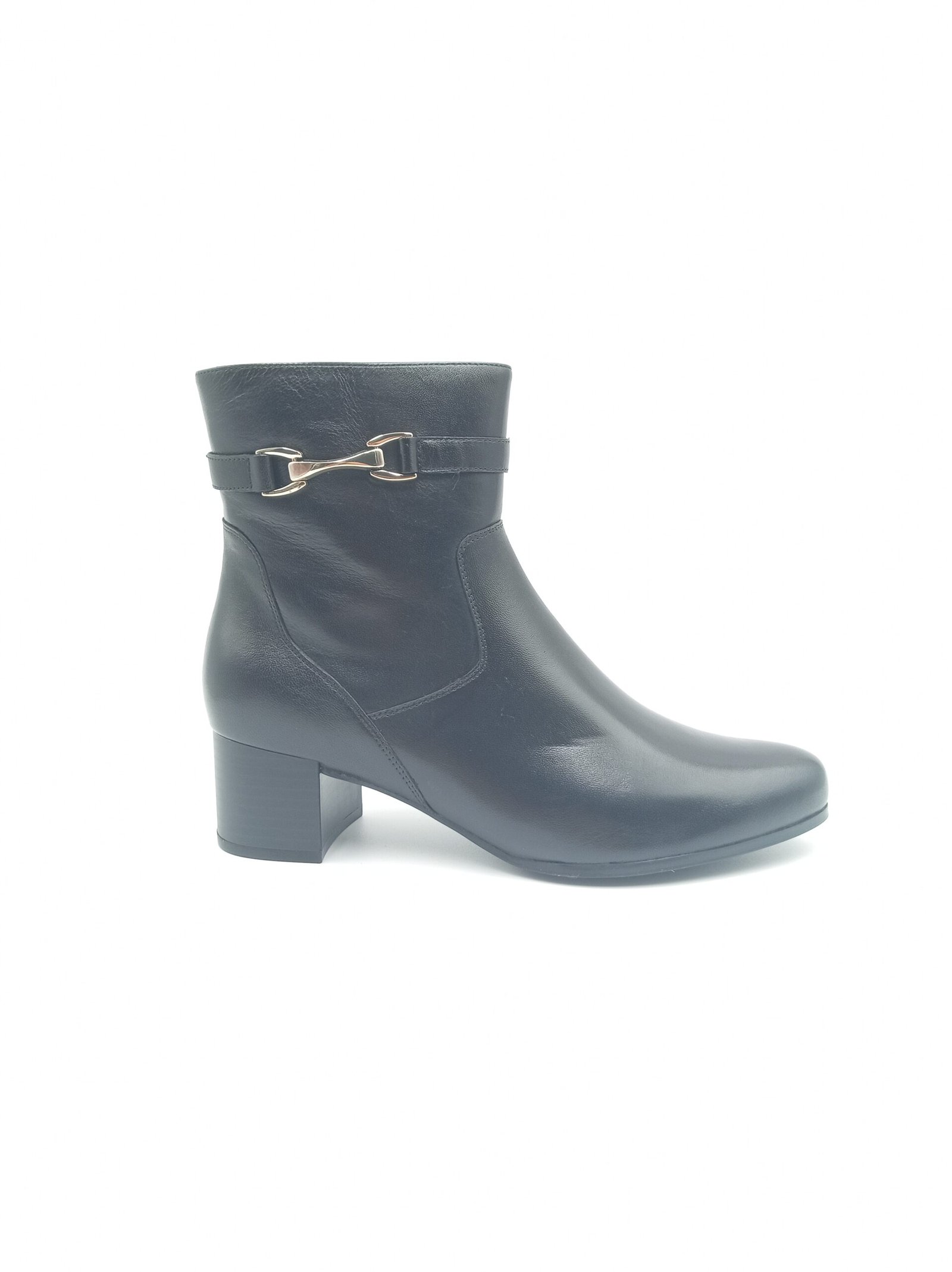 Bottines cuir noir femme Caprice pointure 39 profil