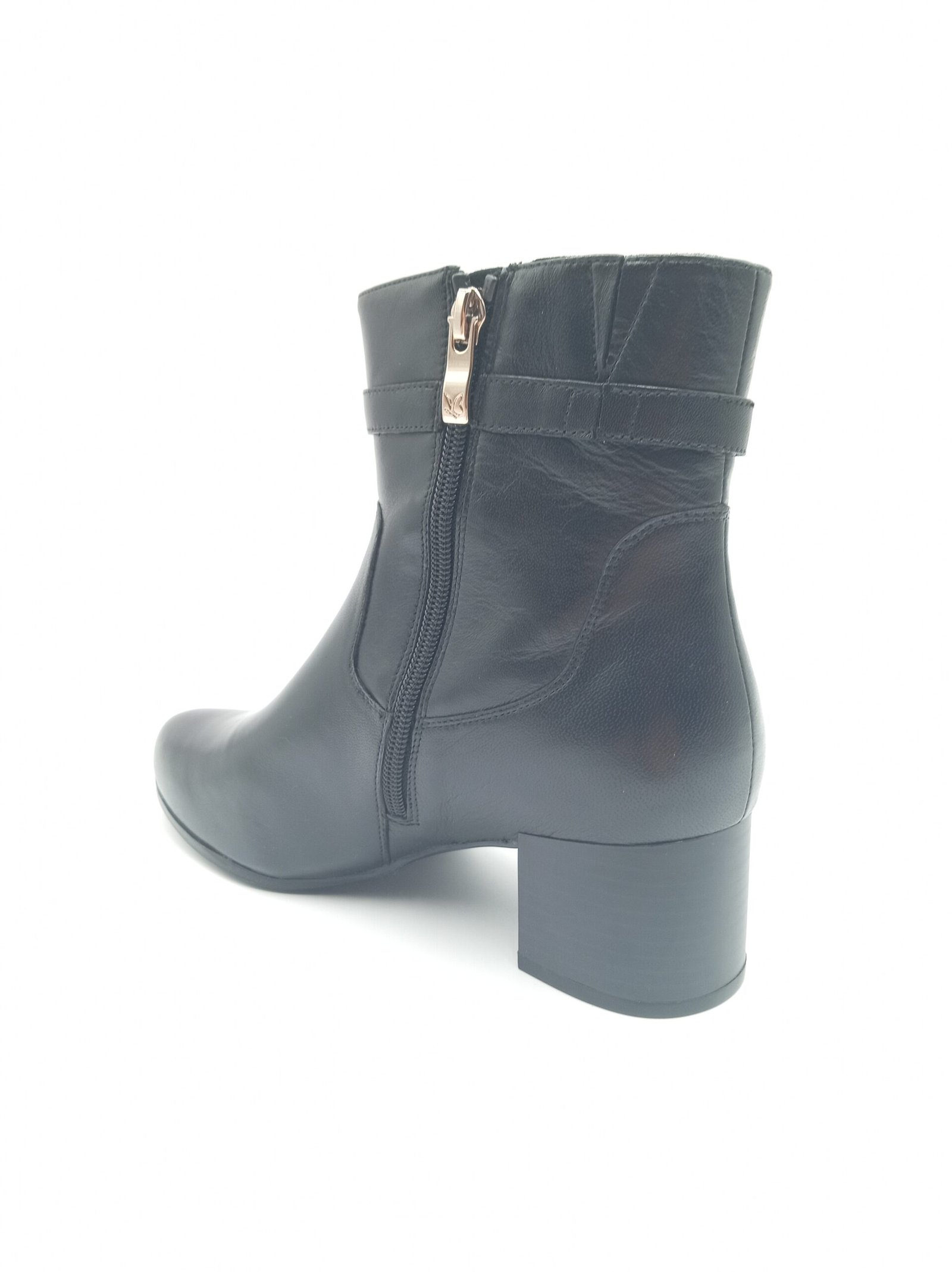 Bottines cuir noir femme Caprice pointure 39 arriere gauche