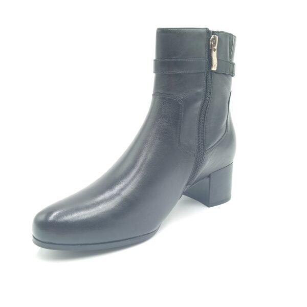 Bottines cuir noir femme Caprice pointure 39 avant gauche