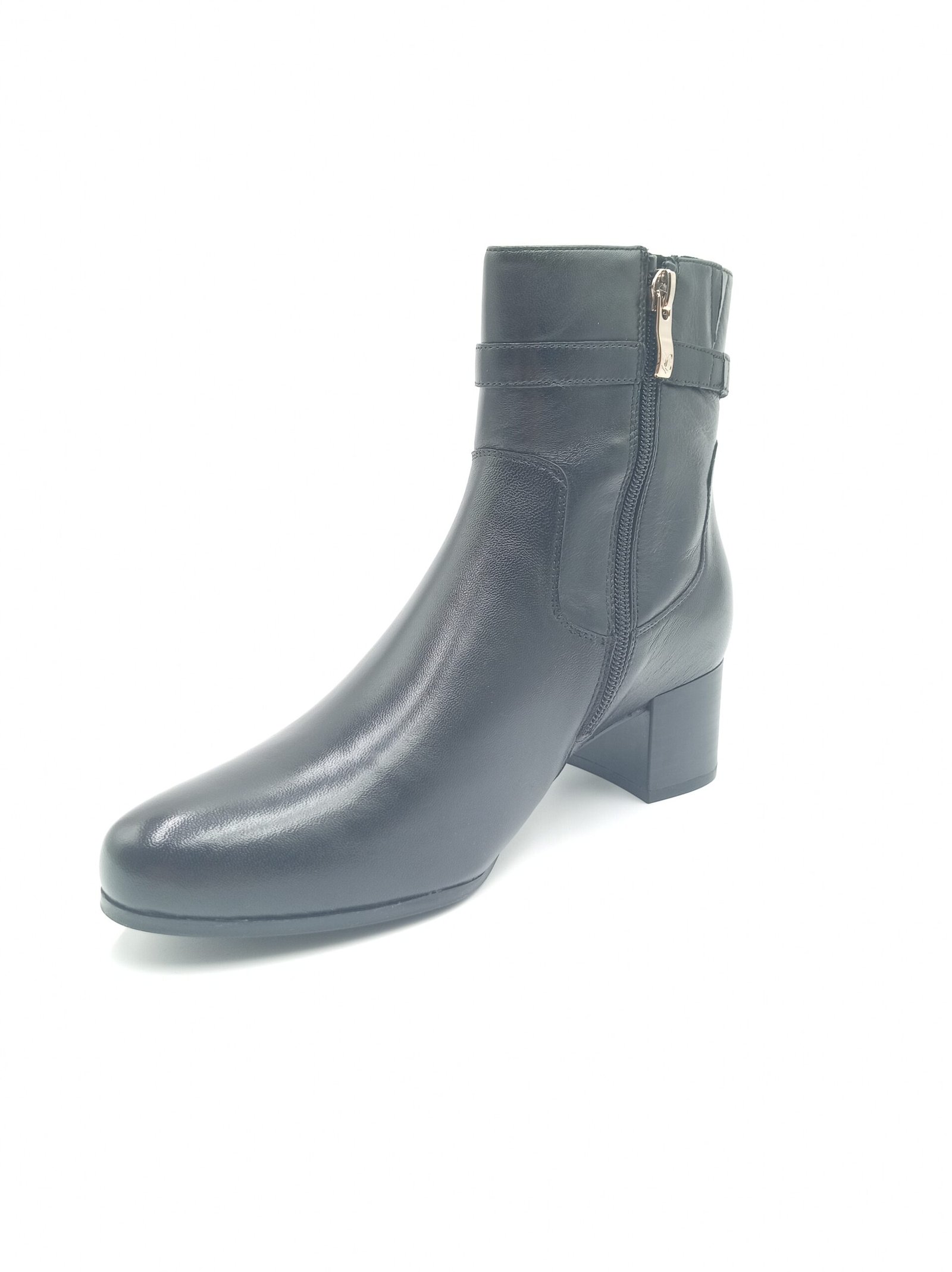 Bottines cuir noir femme Caprice pointure 39 avant gauche
