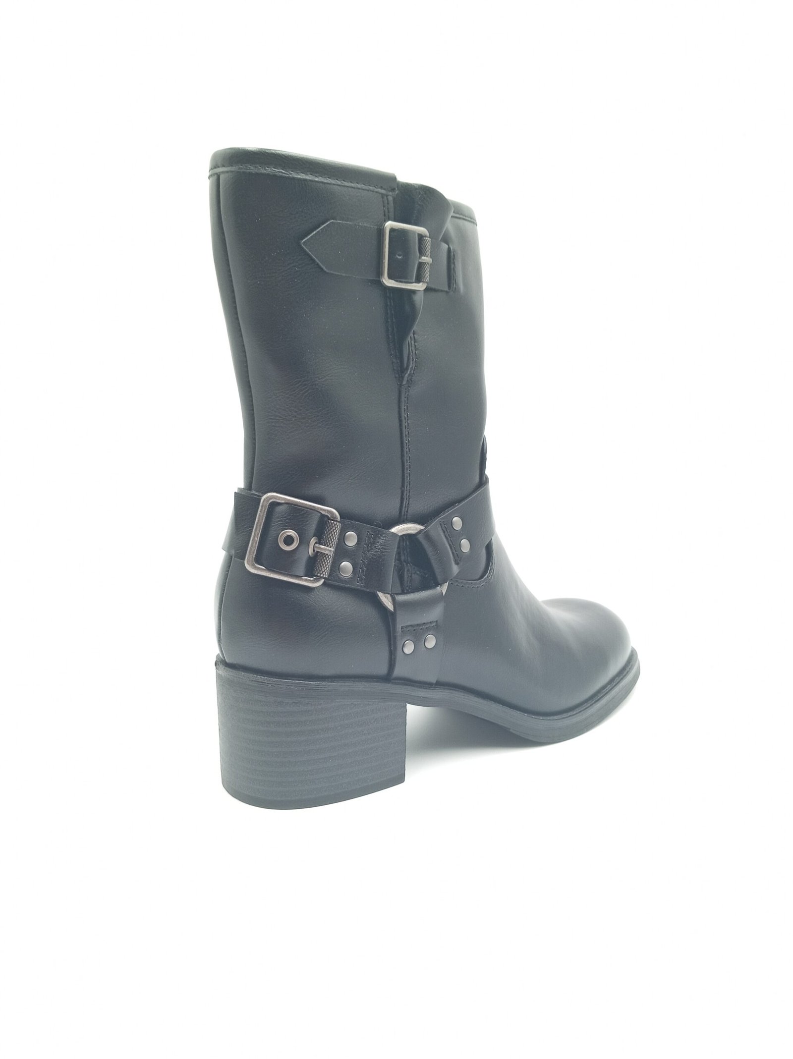 Bottines noires biker femme Marco Tozzi pointures 38 39 et 40 arrière droit