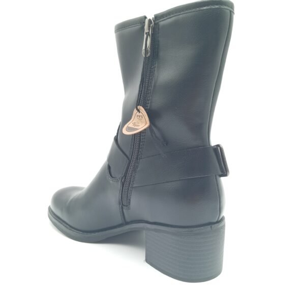 Bottines noires biker femme Marco Tozzi pointures 38 39 et 40 arrière gauche