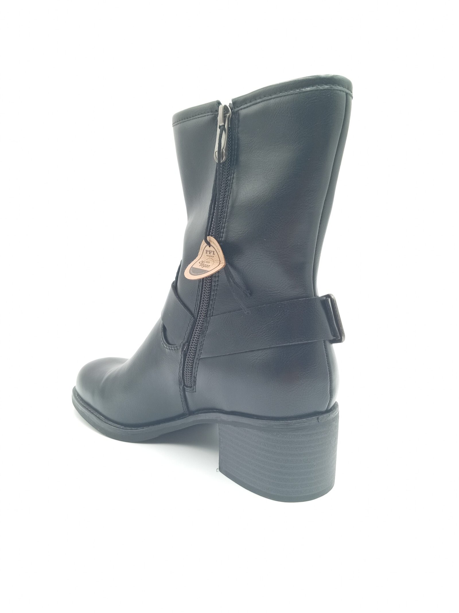 Bottines noires biker femme Marco Tozzi pointures 38 39 et 40 arrière gauche